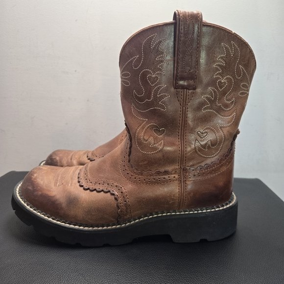 Ariat Fatbaby Western Boot 9B Women's Brown Leather Country - Picture 2 of 12